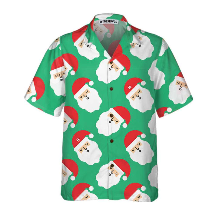 Drune | Santa Claus Helles Nahtloses Muster Hawaiian Shirt, Lustiges Santa Claus Shirt, Geschenk Für Weihnachten