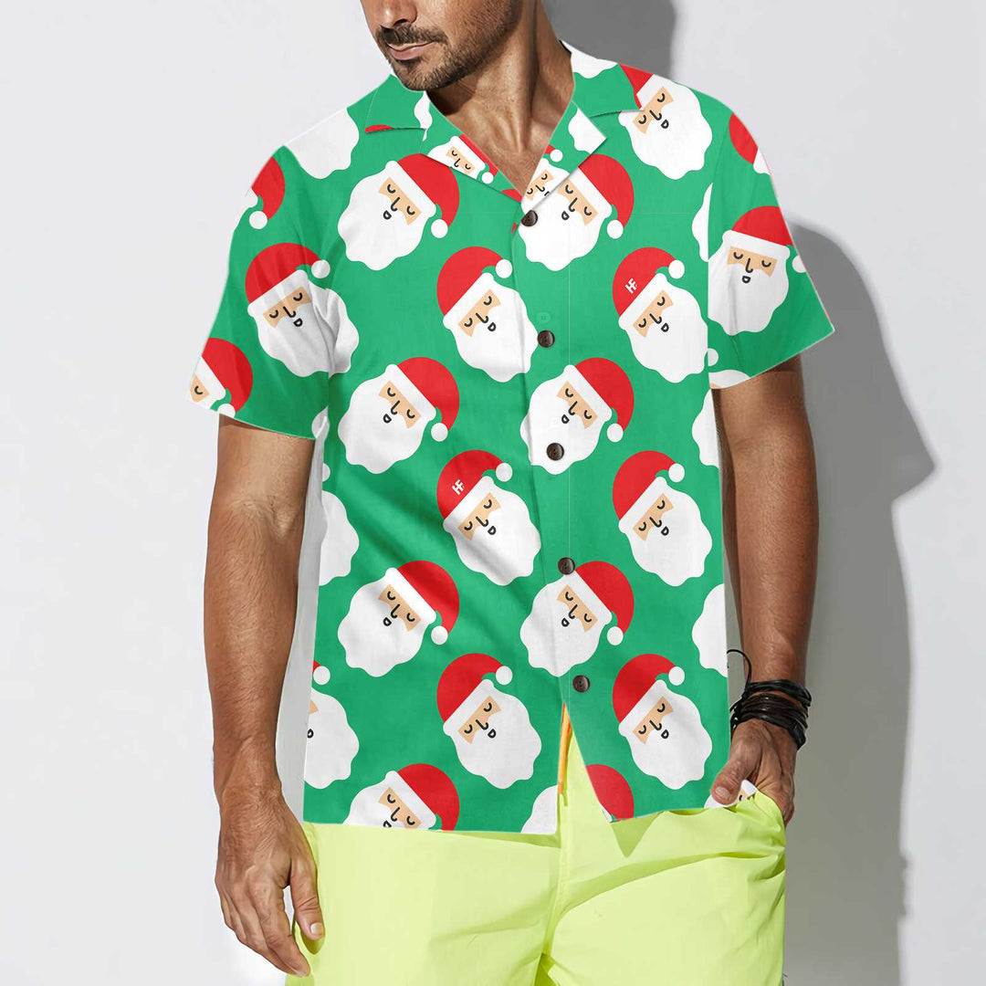 Drune | Santa Claus Helles Nahtloses Muster Hawaiian Shirt, Lustiges Santa Claus Shirt, Geschenk Für Weihnachten