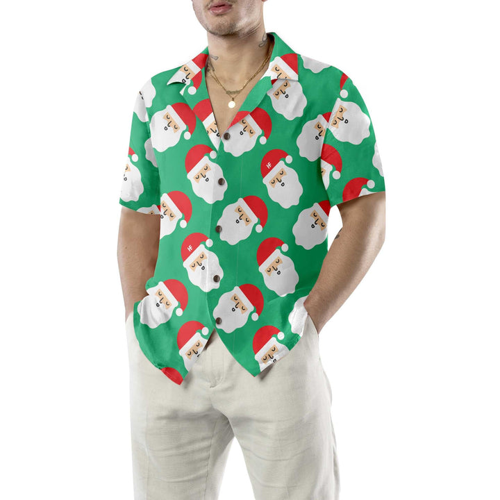 Drune | Santa Claus Helles Nahtloses Muster Hawaiian Shirt, Lustiges Santa Claus Shirt, Geschenk Für Weihnachten