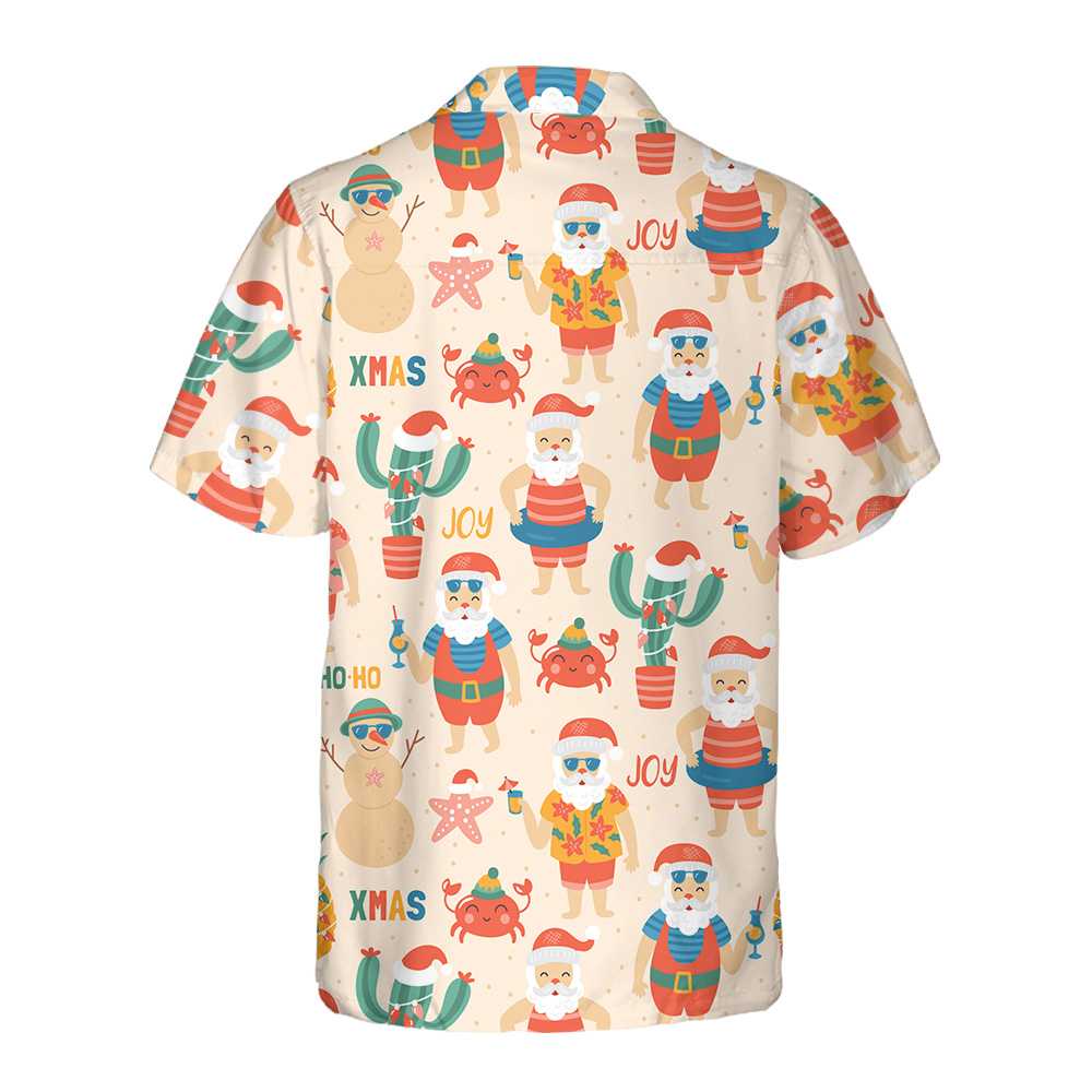 Drune | Santa Claus Am Sandstrand Hawaiian Shirt, Lustiges Weihnachtsmann Shirt, Geschenk Für Weihnachten