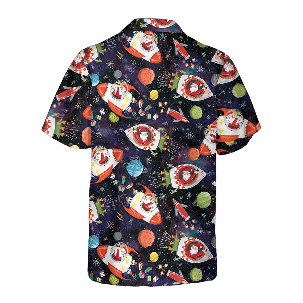 Drune | Santa In Outer Space Hawaiian Shirt, Lustiges Weihnachtsmann Shirt, Geschenk Für Weihnachten