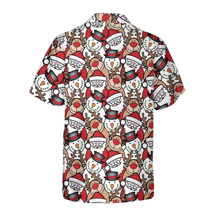 Drune | Santa Rentier und Schneemann Hawaii-Hemd, Lustiges Weihnachtshemd für Herren, Beste Weihnachtsgeschenkidee