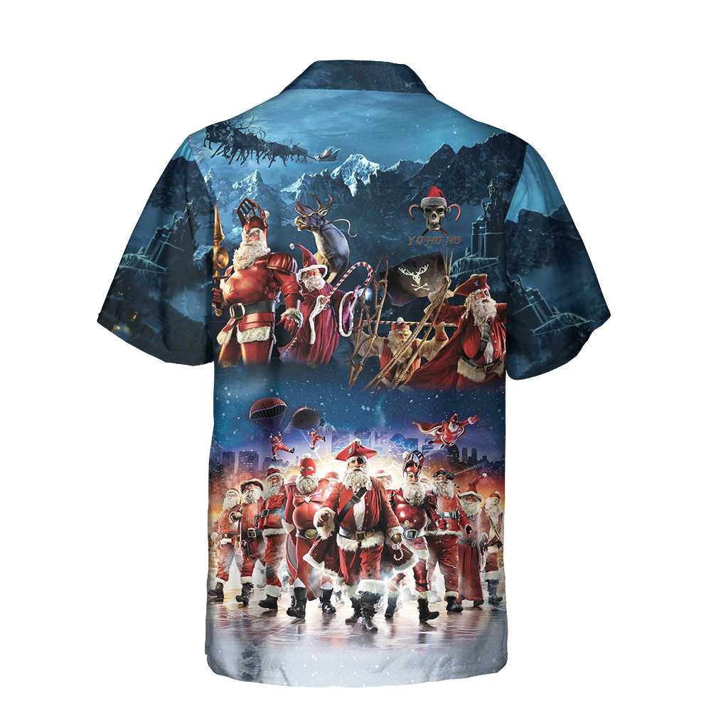 Drune | Santa Squad Lustiges Santa Hawaiian Shirt, Weihnachts Hawaiian Shirt für Männer