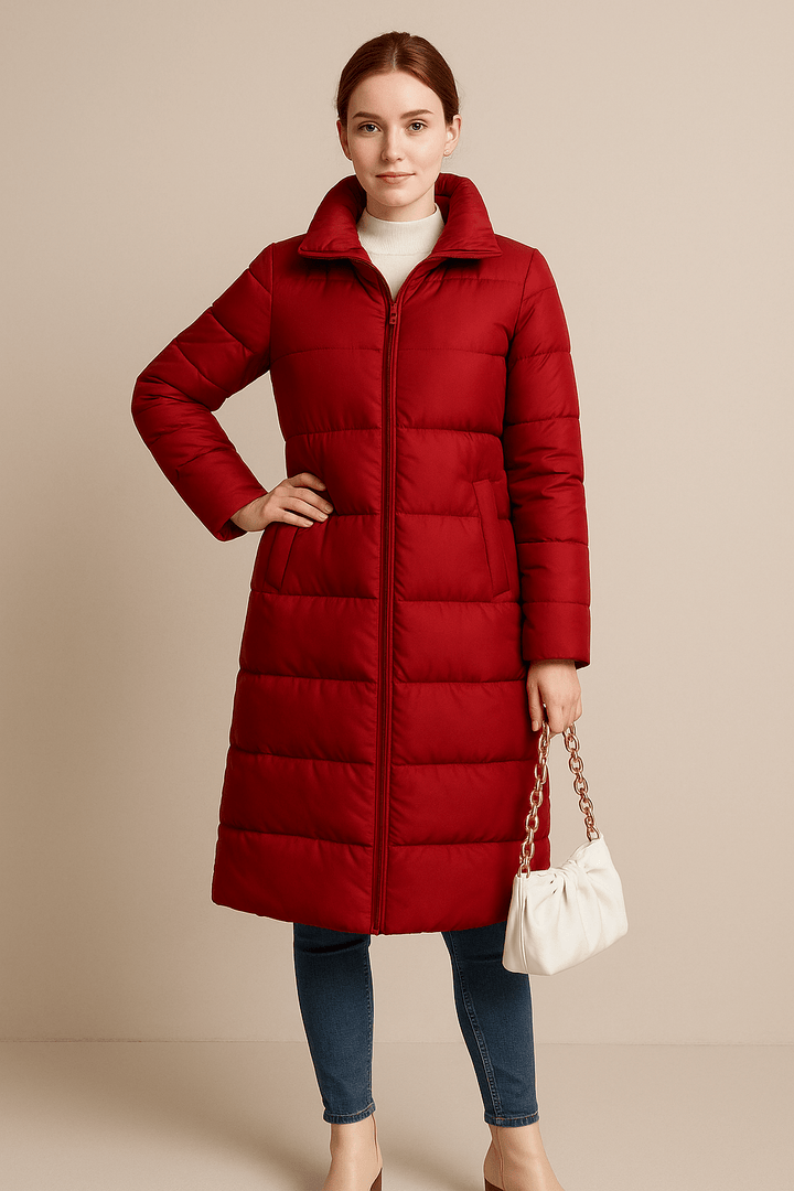 Drune | Lange gesteppte Winterjacke mit Kapuze