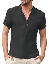 Lässiges Sommer-Leinen-T-Shirt
