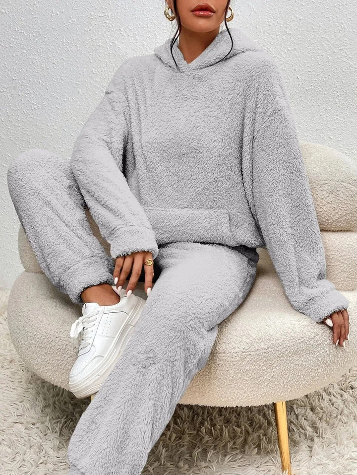 Drune | Kapuzenpullover Weiches Sherpa Fleece Lässige Passform Langärmlig Und Warm