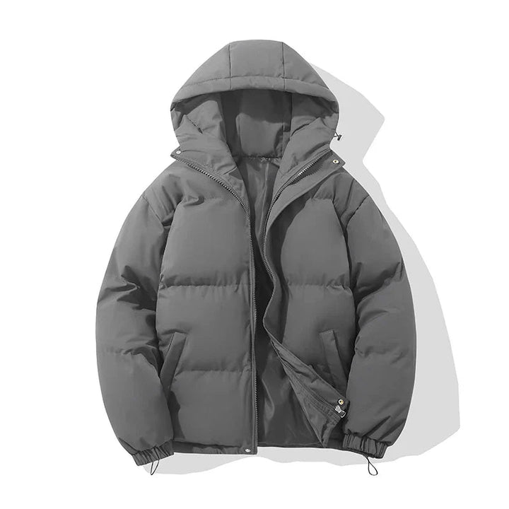 Drune | Jacke Damen Hoher Kragen Kapuzen Reißverschluss Design Baumwollgefütterte Jacke