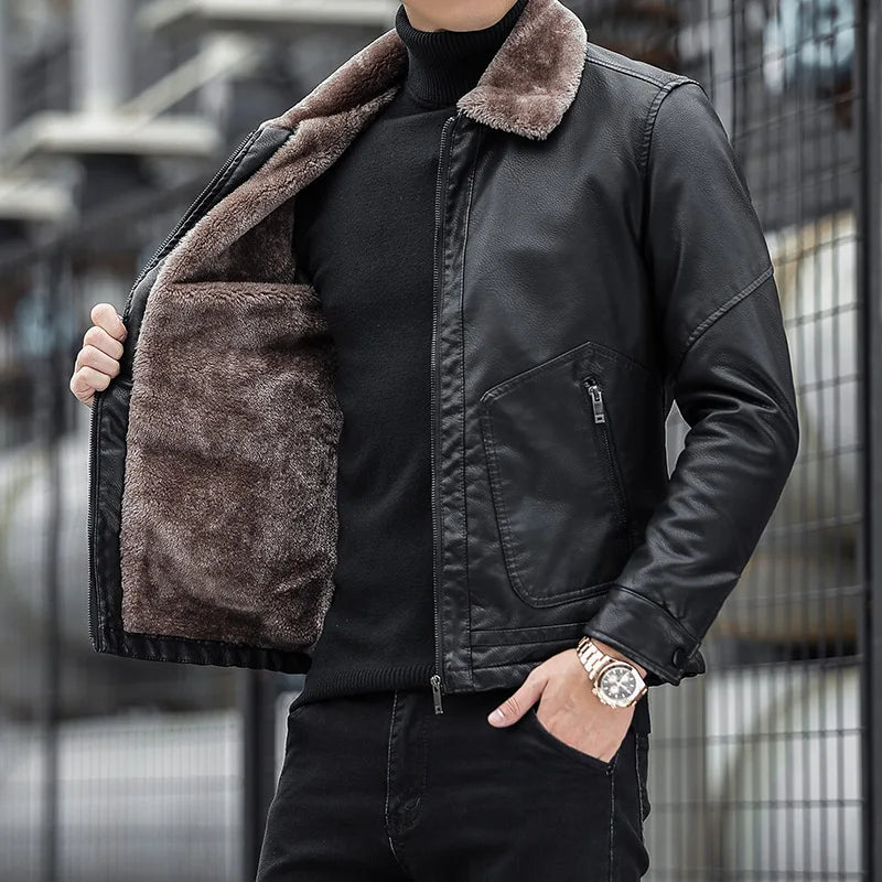 Drune | Lederjacke mit Kragen - Leon