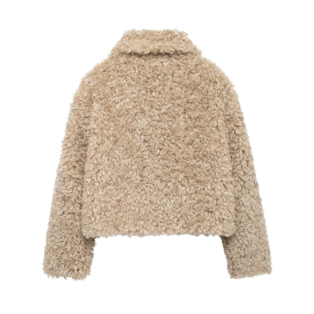 Drune | Damen Teddyjacke mit Schnallenverschluss