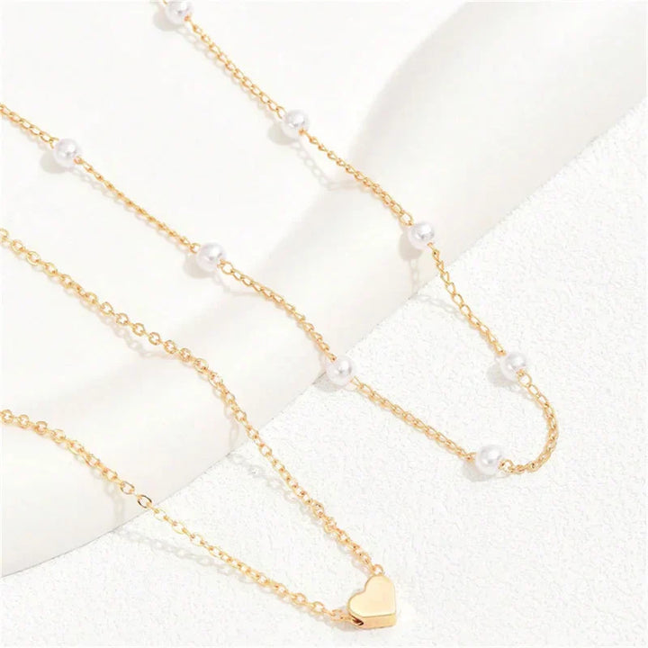 Drune | Perlen Choker Herz Halskette Für Frauen