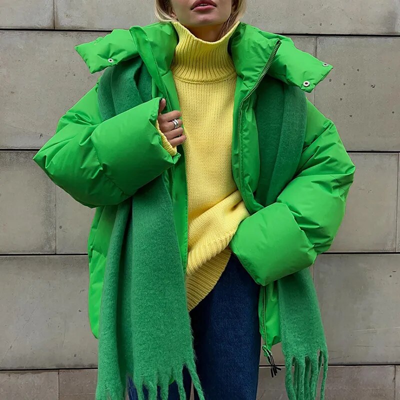 Drune | Oversized Puff-Hoodie-Jacke