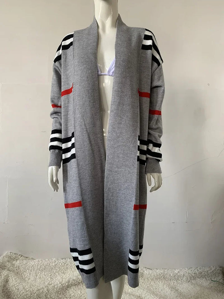 Drune - Langer Strickcardigan mit Streifen