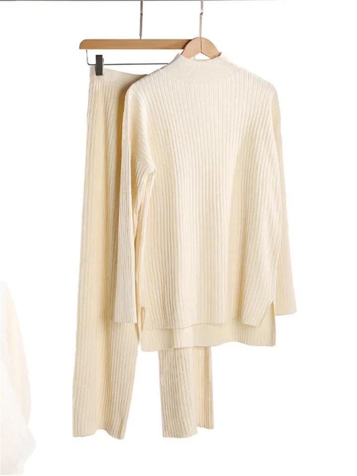 Drune | teilige Loungewear-Set - gestrickter Damenpullover und Hose