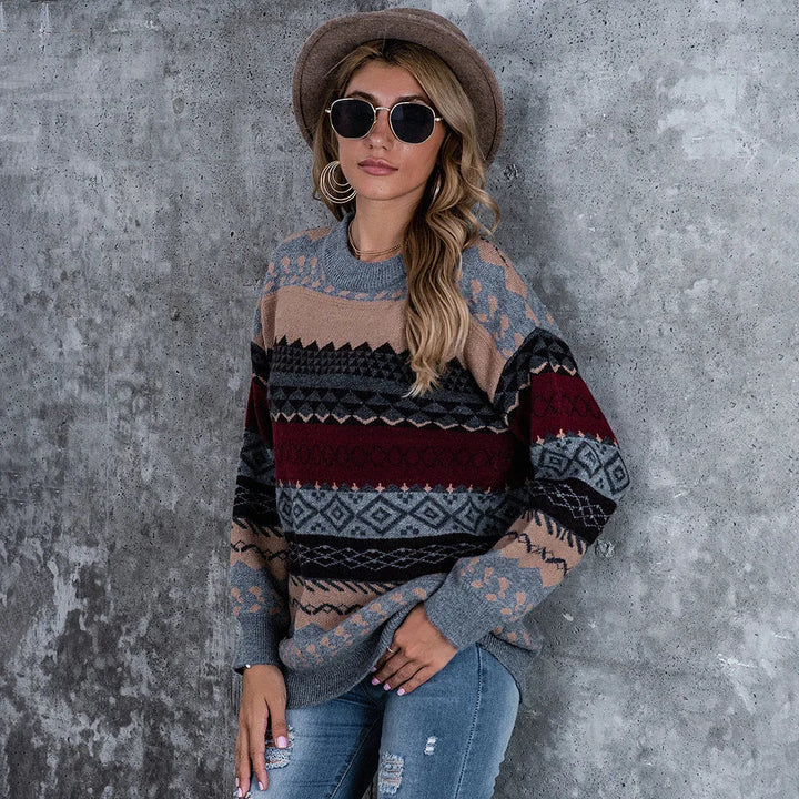 Drune | Gestreifter Vintage-Strickpullover