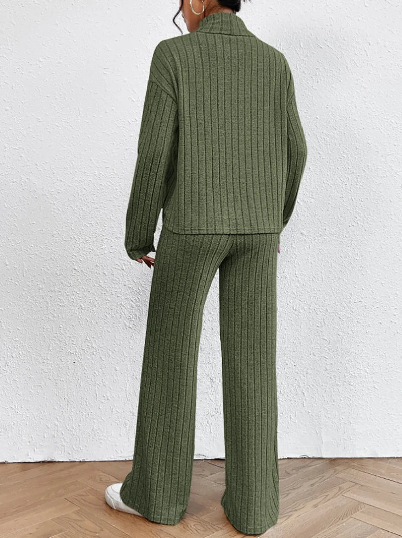 Drune | Gestrickte Hose und Rollkragenpullover für Damen