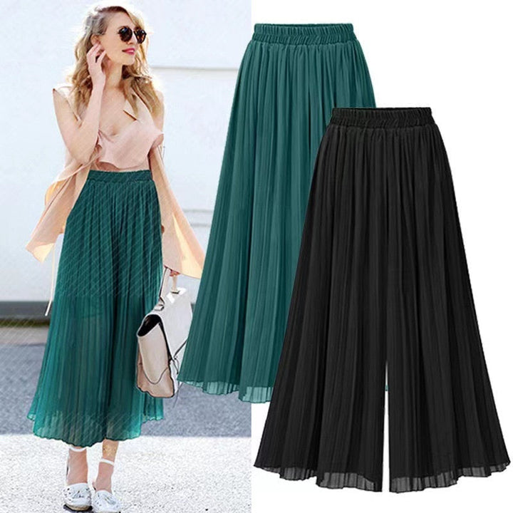 Drune | Damenhose Mit Weitem Bein Und Mesh Detail