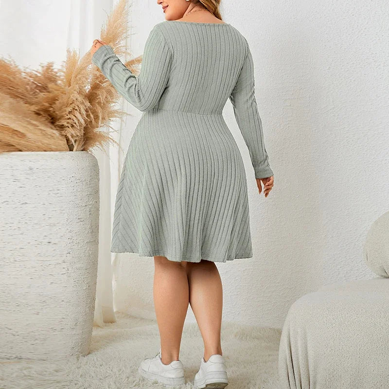 Drune | Weiches Strickribbelkleid