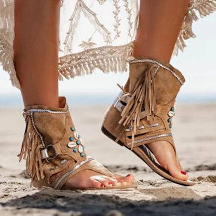 Drune | Fransen Boho Sandalen
