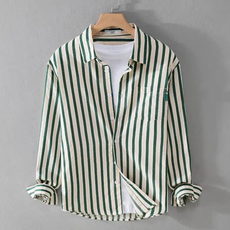 Drune | Gestreiftes Lässiges Button-Down-Hemd