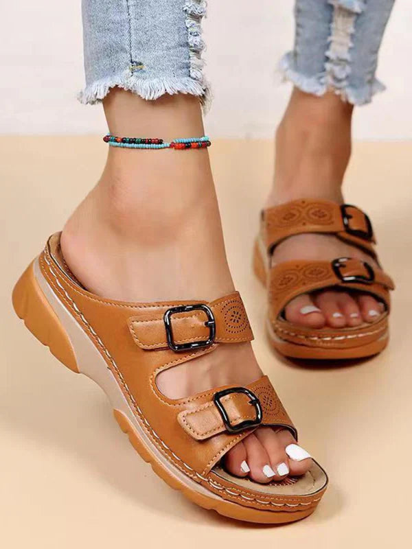 Drune | Orthopädische Verstellbare Sandalen - Atmungsaktives Kunstleder - Mit Dreifacher Fußstütze