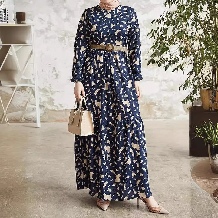 Drune | Elegantes Langarm Kleid Gedruckt