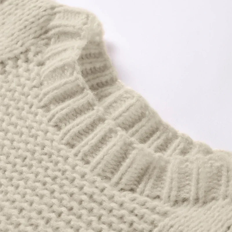 Drune - Damen grob gestrickter Oversize-Pullover