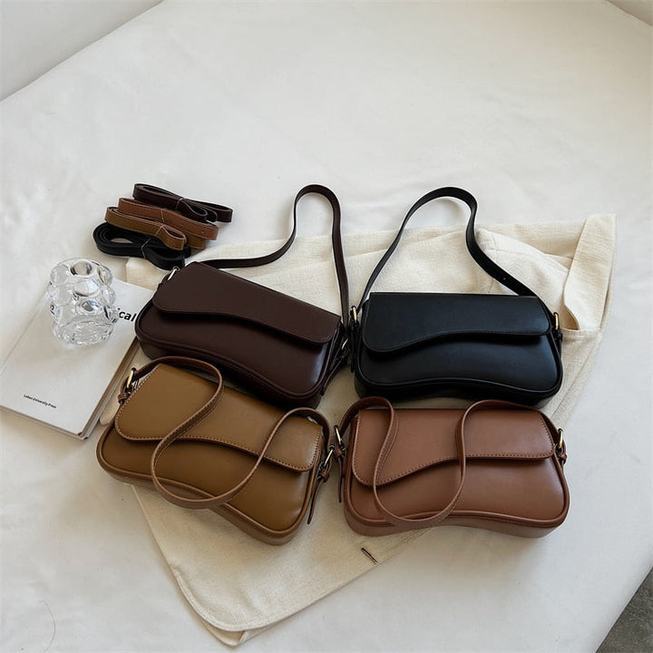 Drune Vintage Leder Crossbody-Taschen | Kleine Umhängetasche | Stilvolle Armpit Handtaschen und Geldbörsen