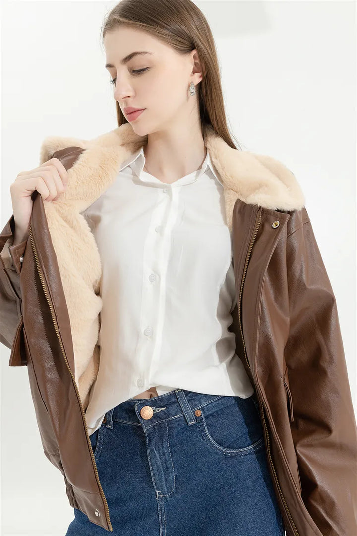 Drune | Leder Winterjacke - Vintage & Stilvoll