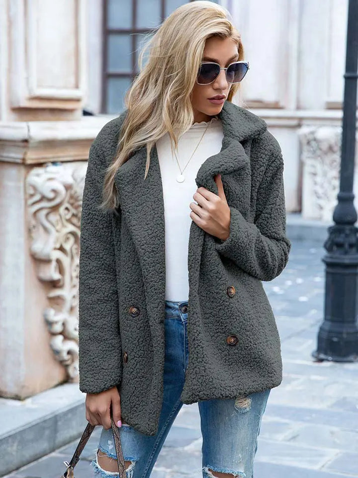 Drune | Warmer Teddy-Mantel Damen