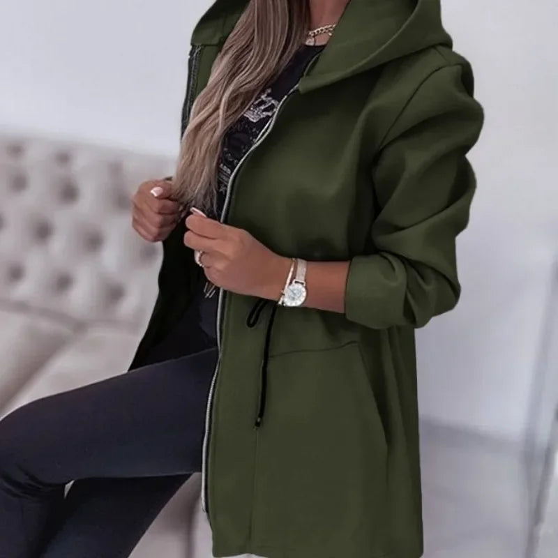 Drune | Frühlingsjacke mit Kapuze und Plissiertem Bund
