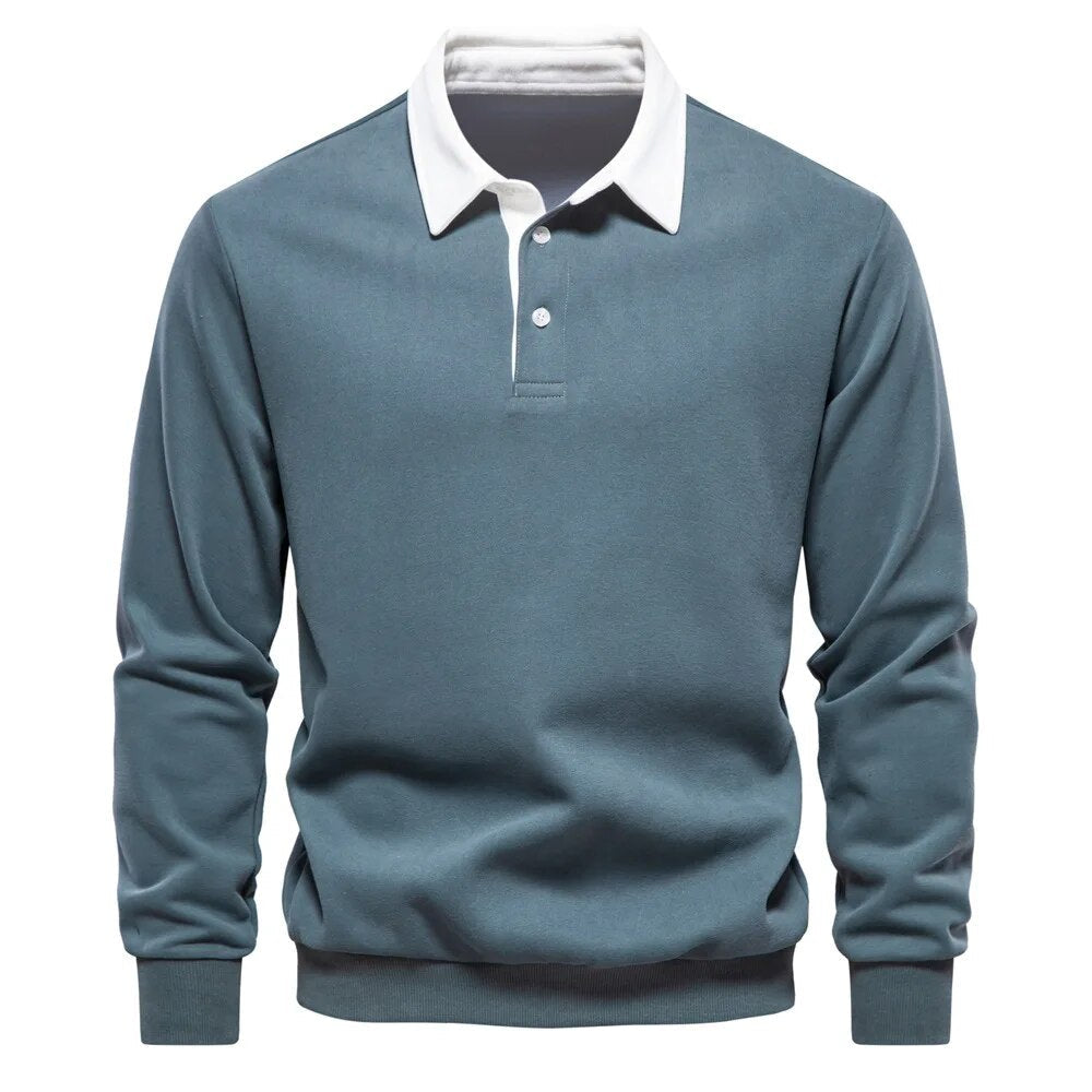 Drune | Langarm-Polo-Kragen-Sweatshirt