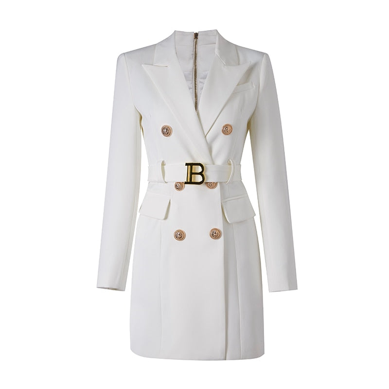 Drune | Blazerjacke mit Taillenbund und Knopfdekoration