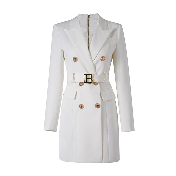 Drune | Blazerjacke mit Taillenbund und Knopfdekoration