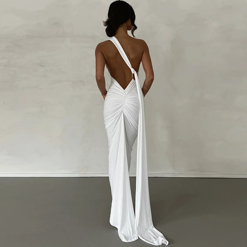 Drune | Elegante Bodycon-Kleid mit Einem Schulter Rückehoch