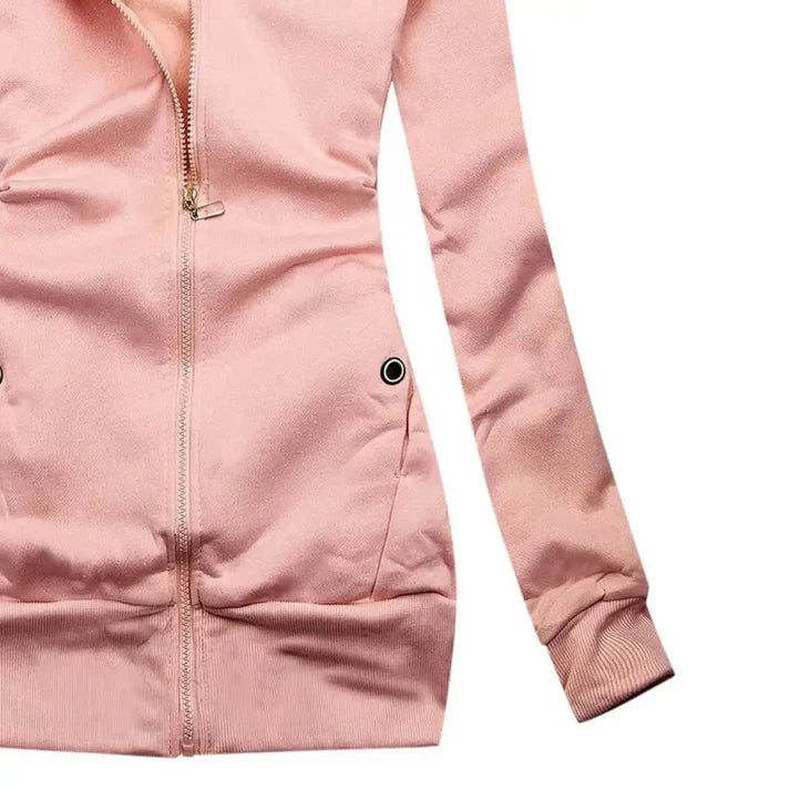 Drune | übergroßer Zip Hoodie mit Fleece, Kapuze und Reißverschluss für Damen - Ideal für Alltag