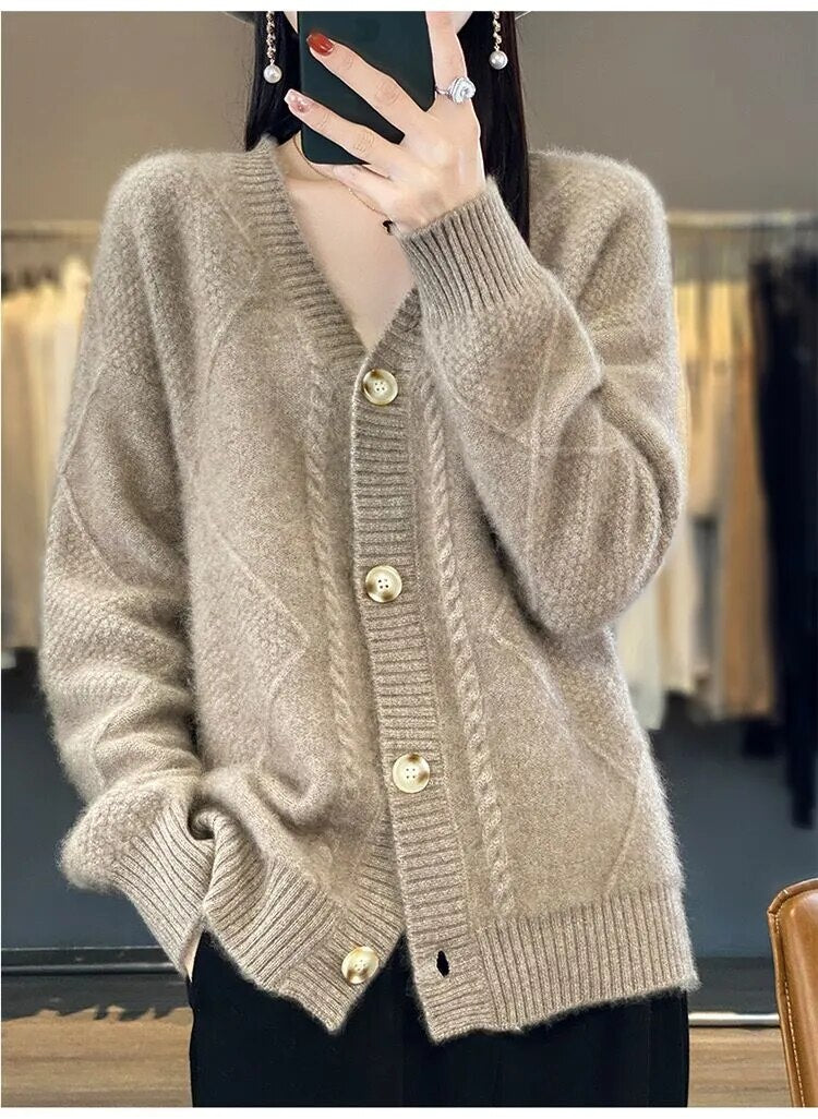 Drune | Winter Strickjacke mit V-Ausschnitt