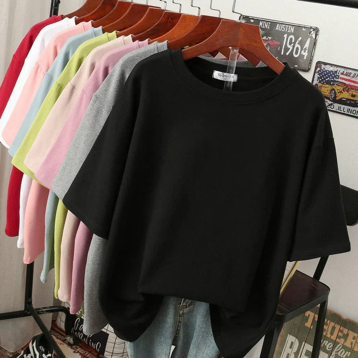 Drune | Kuscheliges Baumwoll-Basic T-Shirt In Übergröße für Frauen