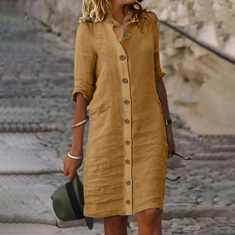 Drune | Bewegliches Midi Hemdkleid