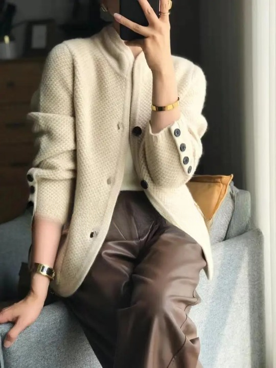 Drune | StrickStrickjacke Wollmischung V-Ausschnitt Knöpfe Und Fronttaschen Langarm