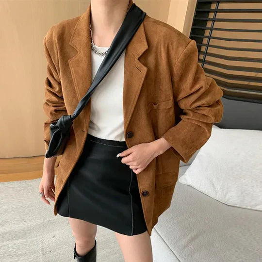 Drune | Retro Braune Damenjacke