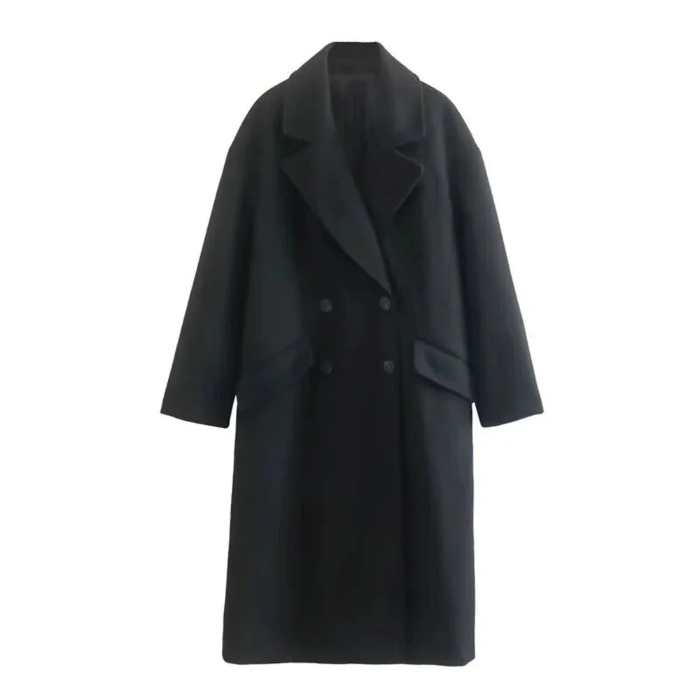 Drune | Gebrüstete Übergroße Wolljacke - Zeitloser Stil - Warm und Schick