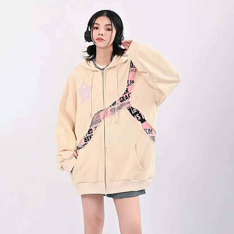 Drune | Oversized Damen Hoodie Mit Print | Bequemer Streetwear Pullover
