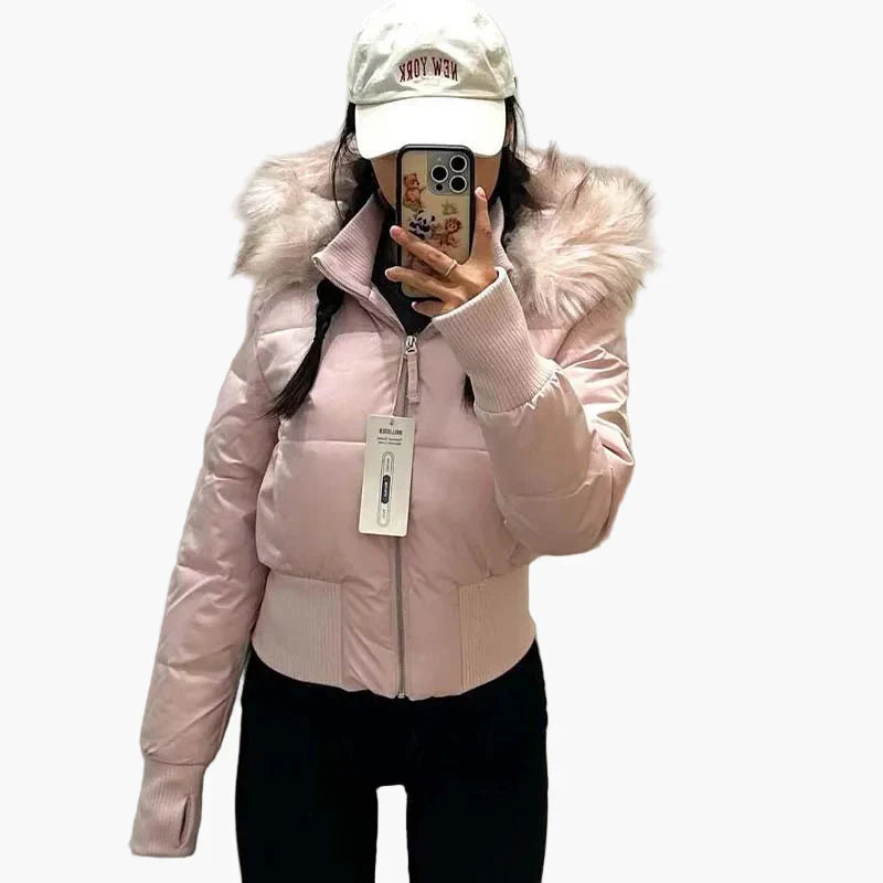 Drune | Winterjacke mit Kapuze und Fellkragen - Modische, taillierte Übergangsjacke für Herbst und Winter