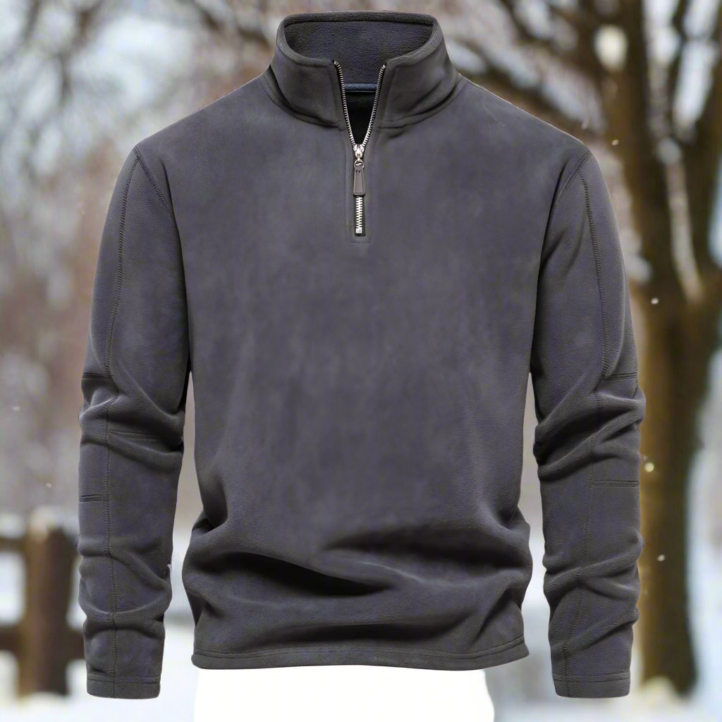 Drune | Viertelreißverschluss Fleece Pullover Weich Und Warm Langärmlig Lässige Passform