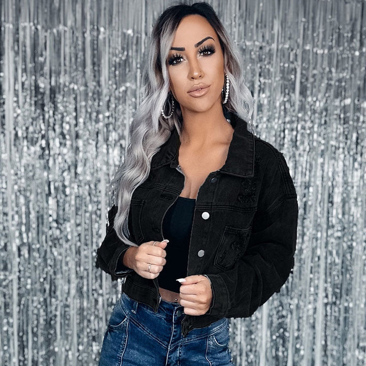 Drune | Elegante Jeansjacke mit Fransen