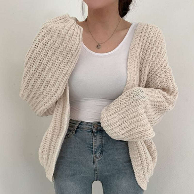 Drune | Übergröße Strickjacke Aus Dickem Material