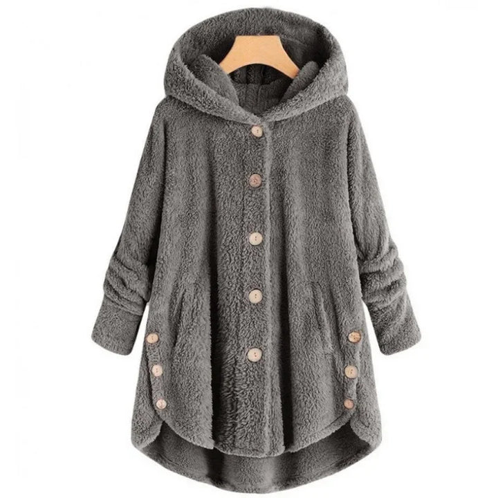 Drune | Damen Fleecejacke – Lässig Schnitt – Kapuze – Druckknopfverschluss – Plüschweicher Griff – Taschen