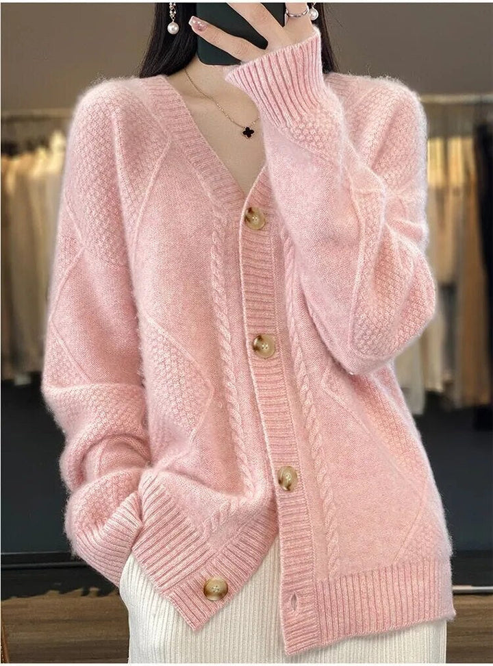 Drune | Winter Strickjacke mit V-Ausschnitt