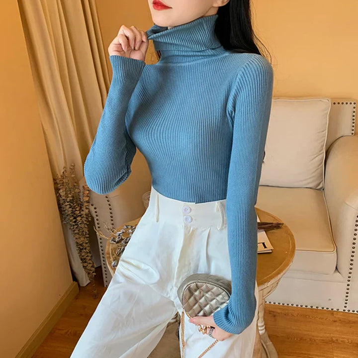 Drune - Damen-Ripp-Turtleneck für elegante Raffinesse