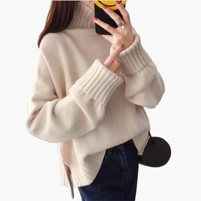 Drune | Oversize Pullover mit hohem Kragen - Modischer Koreanischer Stil für Herbst und Winter